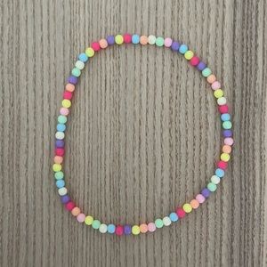 Rainbow round plastic bead necklace